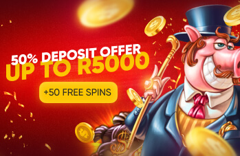 50% Deposit Offer Up To R5000 + 50 Free spins!